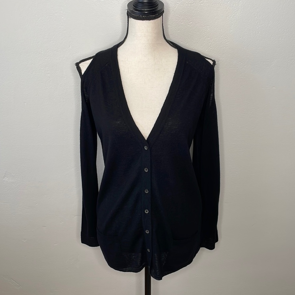 Yigal Azrouel 100% cashmere cold shoulder cardigan